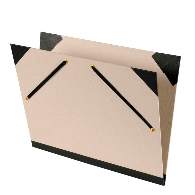 Папка Canson Carton a Dessin Brut Customisable, 2 эластичные резинки, картон, бежевая