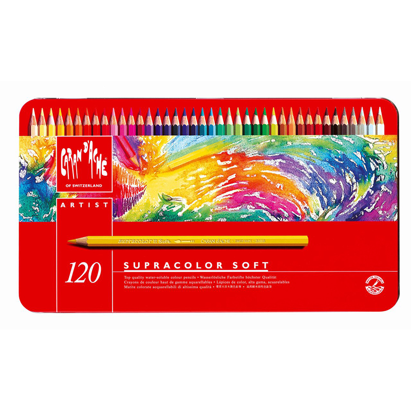 Набор карандашей цветных Carandache Supracolor Soft Aquarelle, 120 цветов, металлическая коробкa
