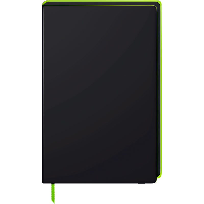 Блокнот Brunnen Premium Neon, точка, 90 гр/м2, 12.5 x 19.5 см, 96 листов, зеленая окантовка, черный