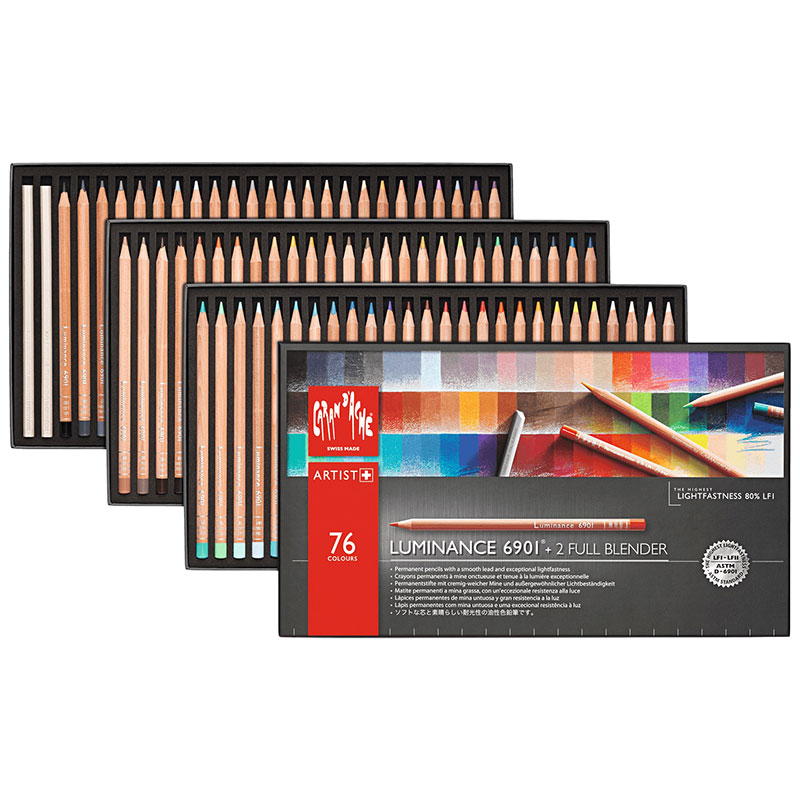 Набор карандашей цветных Carandache Luminance, 3.8 мм, 76 + 2 цвета, металлический футляр