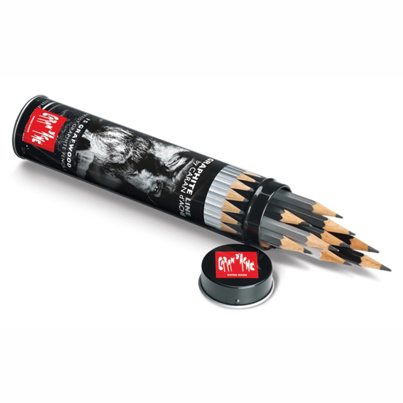 Набор карандашей графитовых Carandache Graphite Line, 15 штук, 9B-4H, металлический футляр