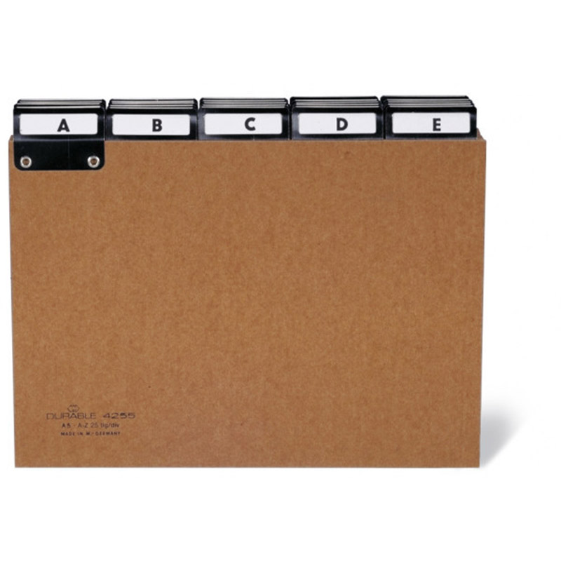 Карточки Durable, для картотеки, A5, 5 блоков, 40 мм, с табуляторами A-Z