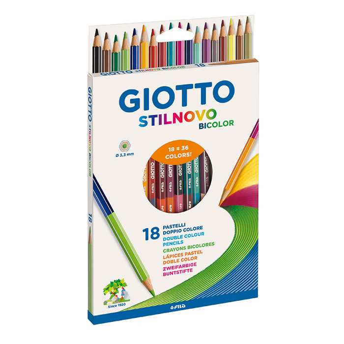 Набор карандашей цветных Giotto Stilnovo Bicolor, двусторонние, 3.3 мм, 36 цветов