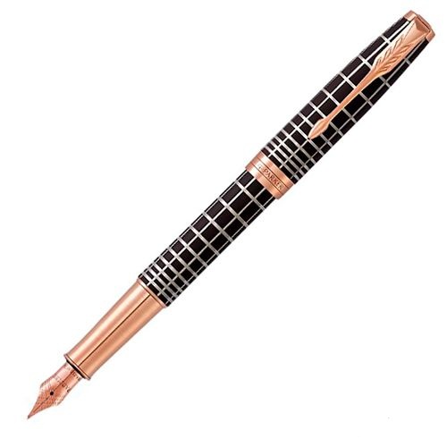 Ручка перьевая Parker Sonnet Premium Brown Rubber PGT, толщина линии F, перо: золото 18К