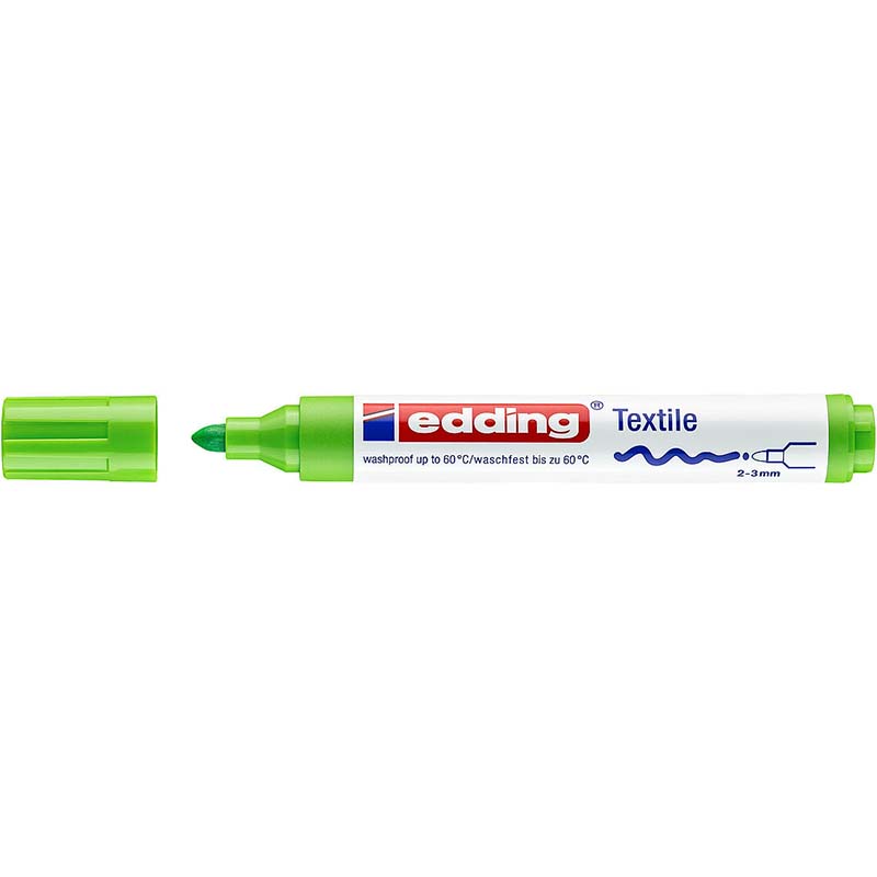 Маркер для ткани edding 4500, пигментные чернила, круглый наконечник, до 60 С°, 2-3 мм