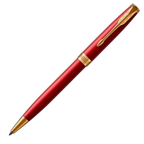 Ручка шариковая Parker Sonnet Slim Lacquer Red GT, толщина линии M, позолота 23К (1859473)