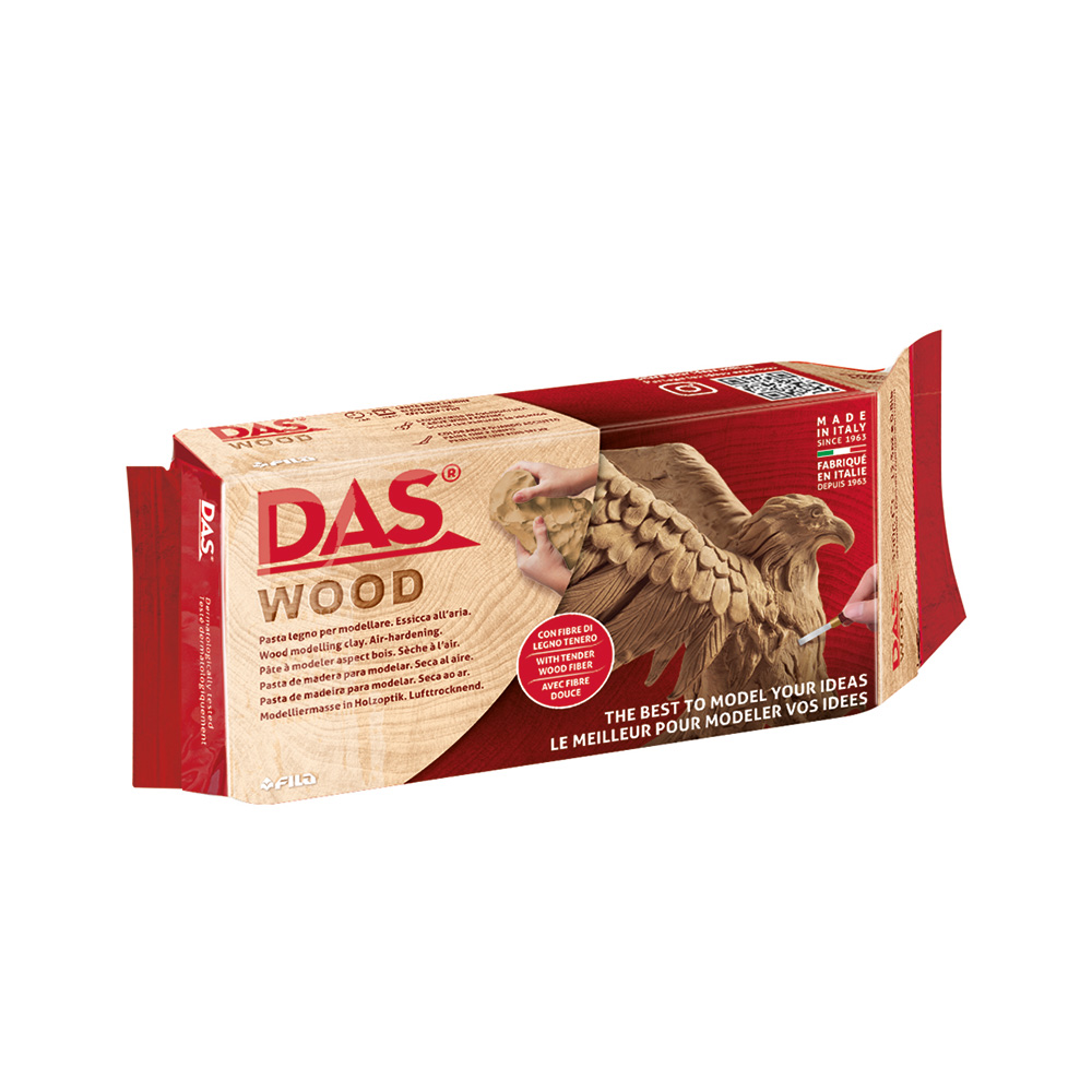 Глина для лепки Das Wood, самозатвердевающая, с эффектом дерева, 350 гр