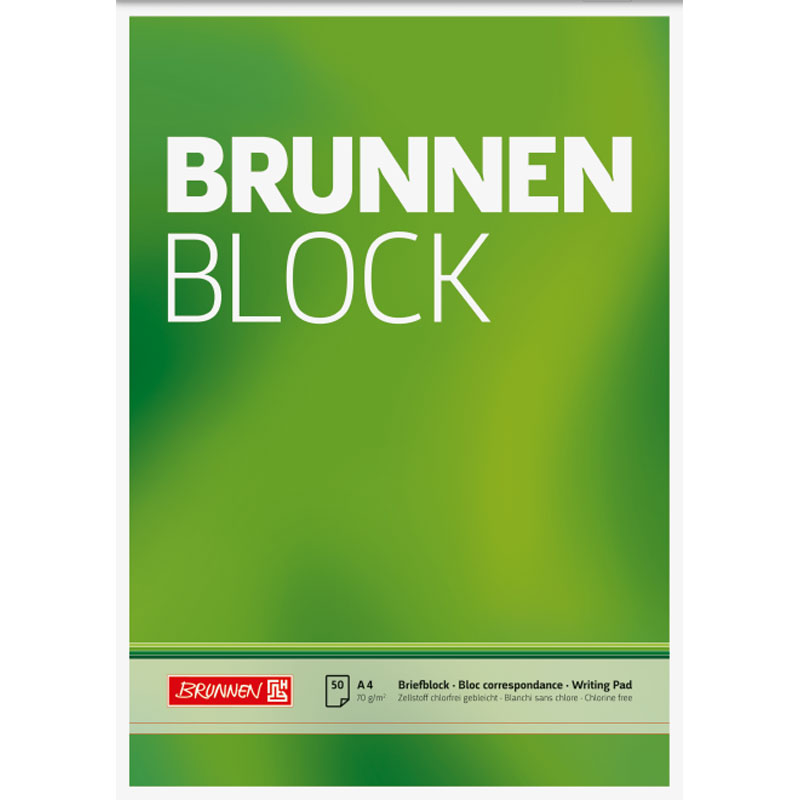 Блокнот Brunnen, склеенный, нелинованный, 70 гр/м2, А4, 50 листов