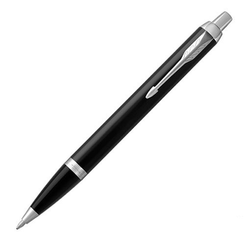 Ручка шариковая Parker IM Metal Black CT, толщина линии M, хром (S0856430)