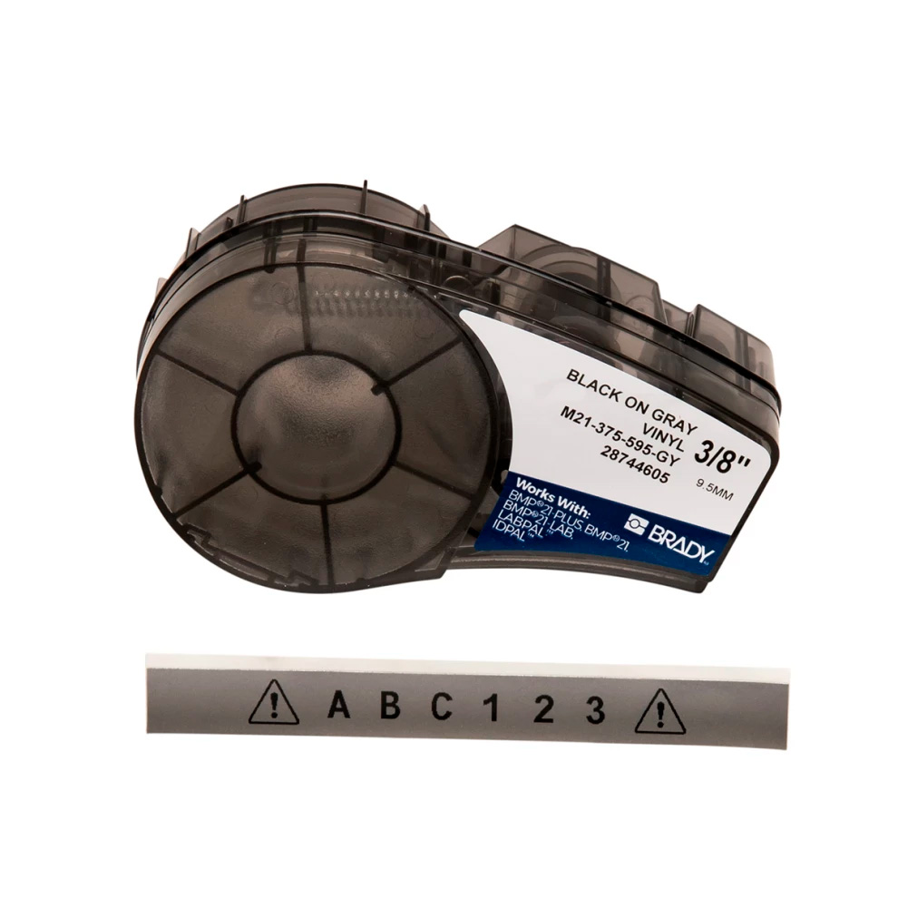Картридж Brady M21-375-595, виниловая лента, черный шрифт, 6.4 м х 9.53 мм