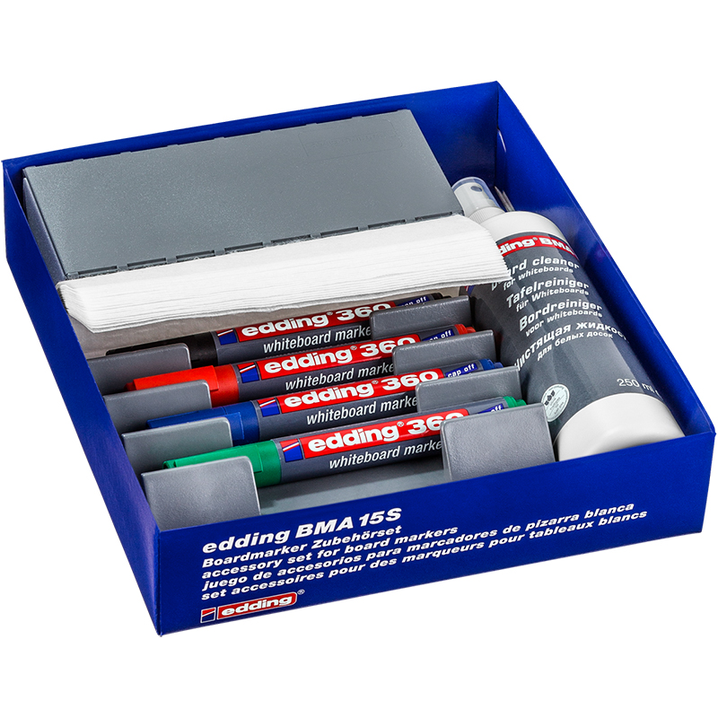 Набор аксессуаров edding BMA 15S, для магнитно-маркерных досок, в коробке, 8 предметов